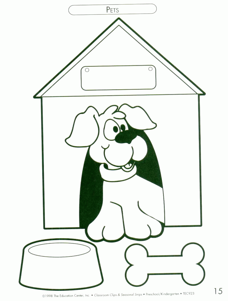 Kolorowanka Zwierzęta Domowe - Pies Przed Budą do Druku kolorowanka do druku